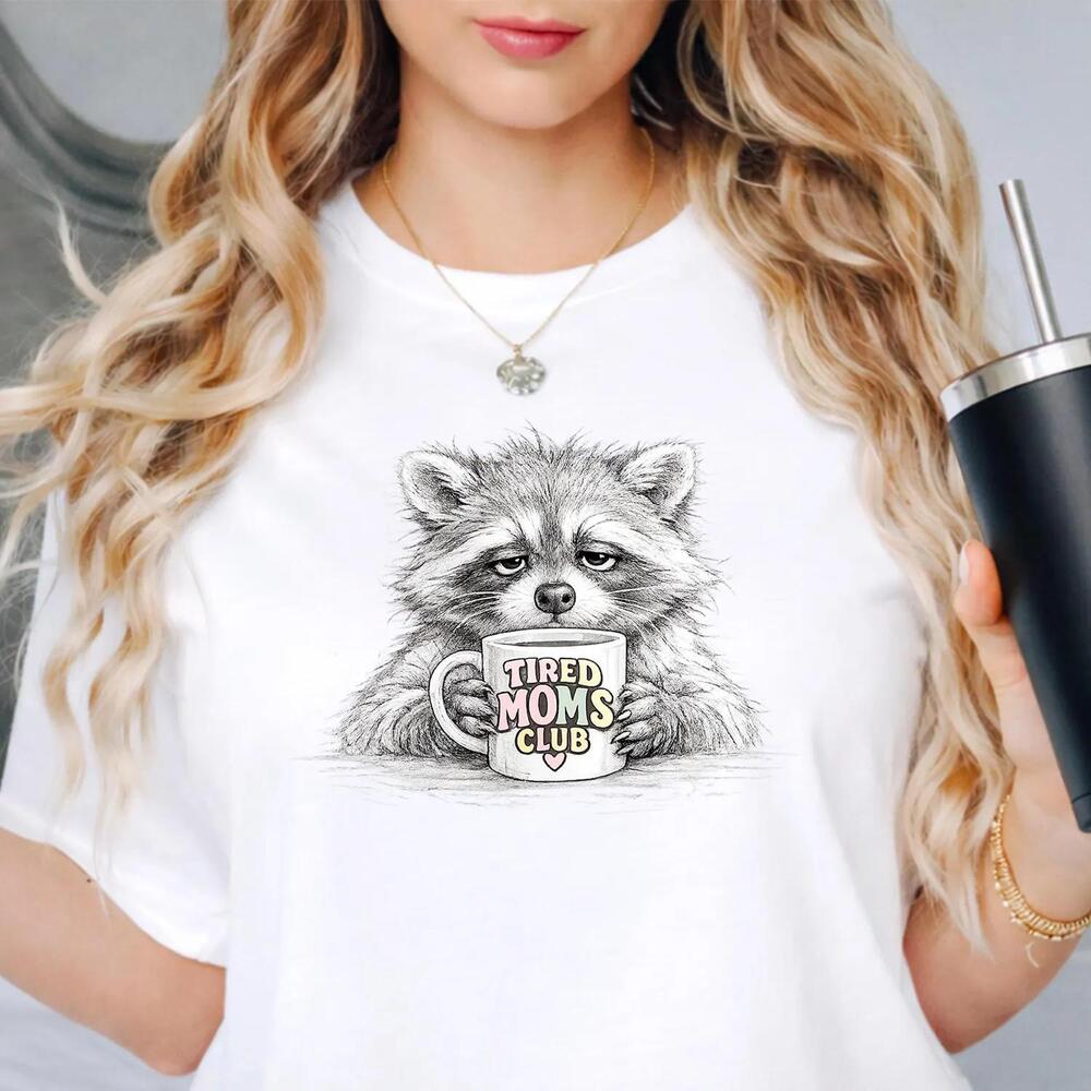 Tired Moms Club Shirt,Raccoon Clothing,Mama Shirt,Mothers Day Shirt